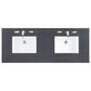 James Martin Vanities Lorelai 60" Double Vanity in Mid-Century Walnut with 3 cm Charcoal Soapstone Quartz Top, , large
