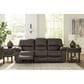 Ashley Leesworth Power Reclining Sofa in Dark Brown, , large