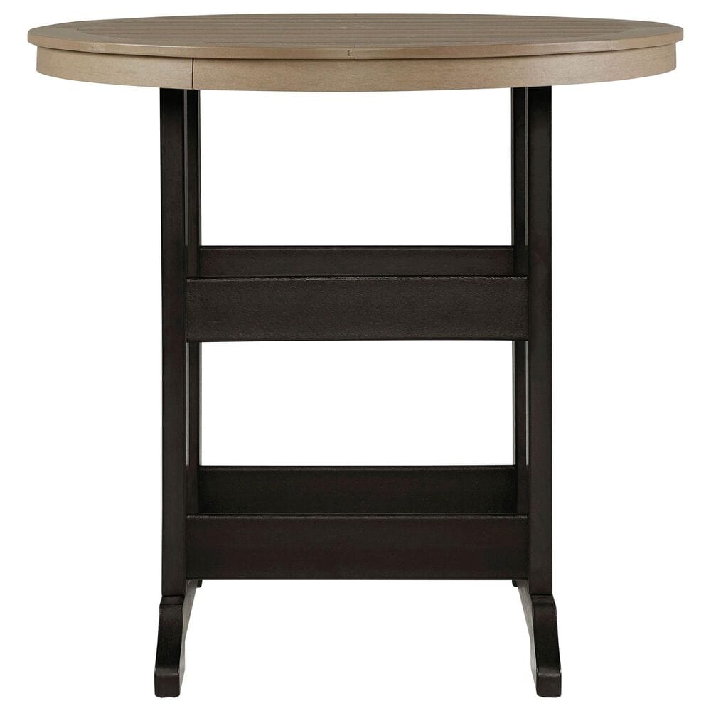 Ashley Fairen Trail Round Bar Table in Black and Driftwood, , large