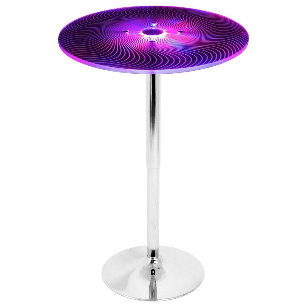 Lumisource Spyra Bar Table in Clear and Chrome - Table Only, , large