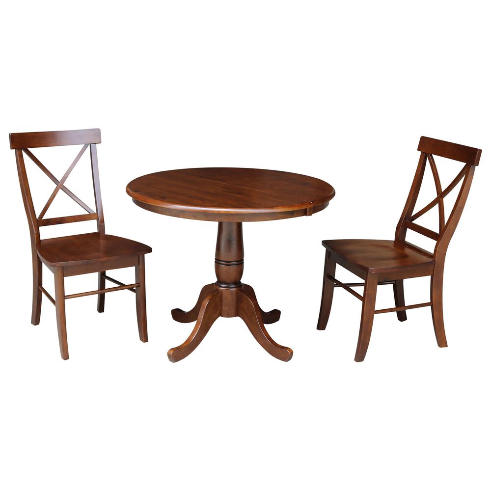 International Concepts Transitional 3-Piece Dining Set in Espresso, , large