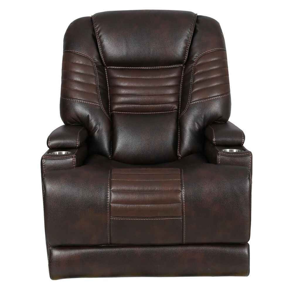 Motion Magic Power Recliner with Power Headrest in Picasso Walnut, , large