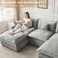 HOMLUX 107.87" Ultra-Comfort Chenille Sectional Sofa in Dark Gray, , large