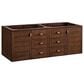 James Martin Vanities Amberly 60" Double Bathroom Vanity in Mid-Century Walnut with 3 cm Parisien Bleu Quartz Top and Rectangular Sinks, , large