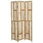 Maple and Jade 3-Panel Geometric Partition Room Divider Screen in Oiled Brown, , large