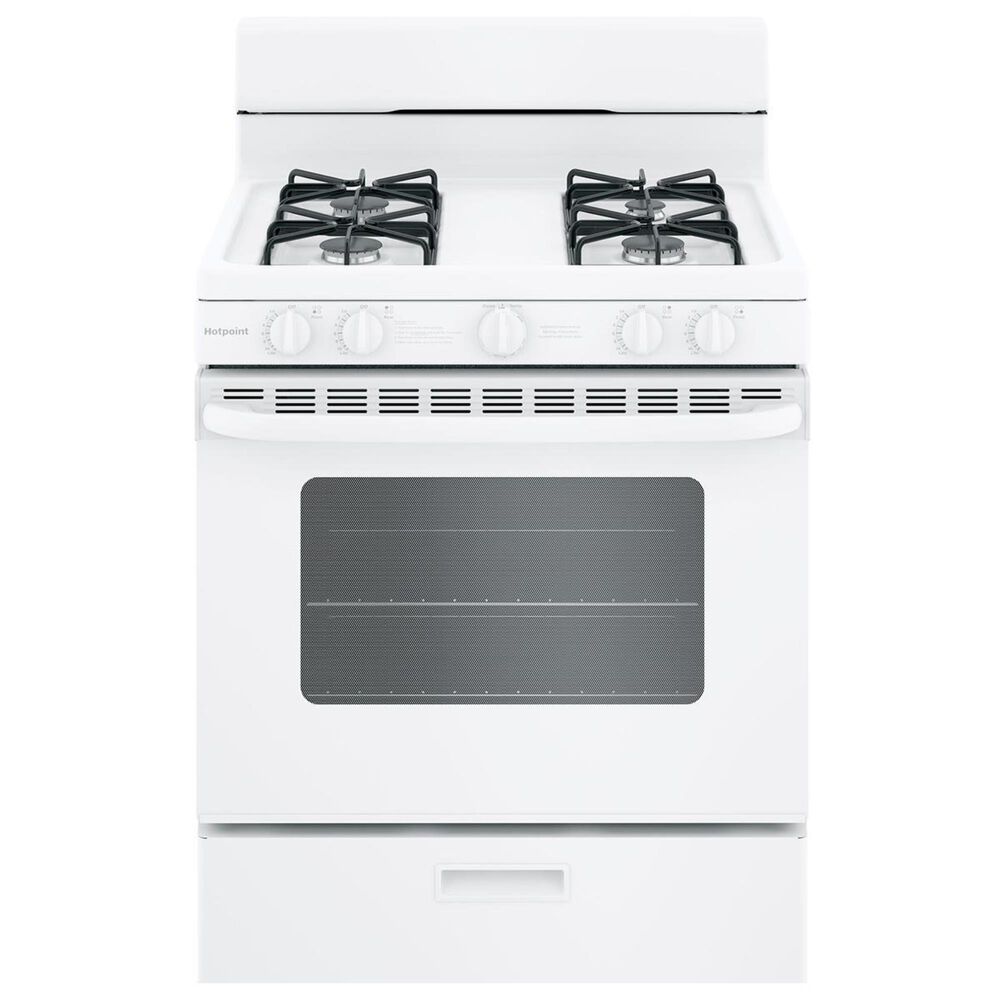 Hotpoint 30" Freestanding Gas Range in White, , large