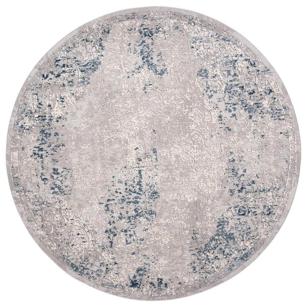 Safavieh Invista INV468F 6"7" Round Grey and Ivory Area Rug, , large