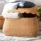 Baxton Studio Ayleen Medium Basket with Scalloped Lid in Light Honey, , large