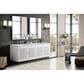 James Martin Vanities Athens 72" Double Bathroom Vanity in Glossy White with 3 cm Eternal Jasmine Pearl Quartz Top and Rectangular Sinks, , large