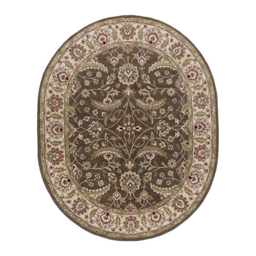 Surya Caesar CAE-1003 8" x 10" Oval Brown, Sage and Red Area Rug, , large