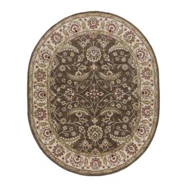 Surya Caesar CAE-1003 8" x 10" Oval Brown, Sage and Red Area Rug, , large