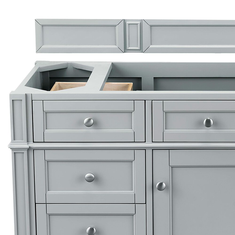 James Martin Vanities Brittany 48" Single Bathroom Vanity in Urban Gray with 3 cm Eternal Jasmine Pearl Quartz Top and Rectangle Sink, , large