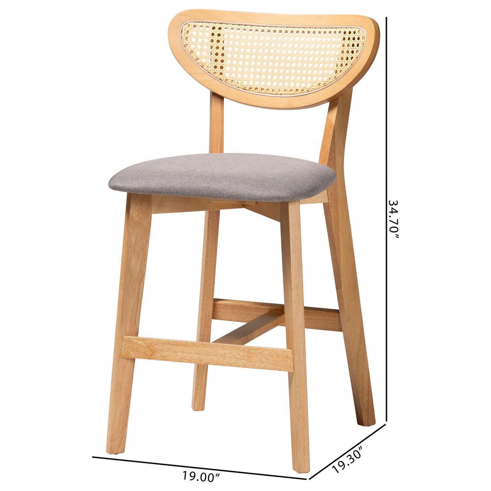 Baxton Studio Dannell Counter Stool in Natural Oak (Set of 2), , large