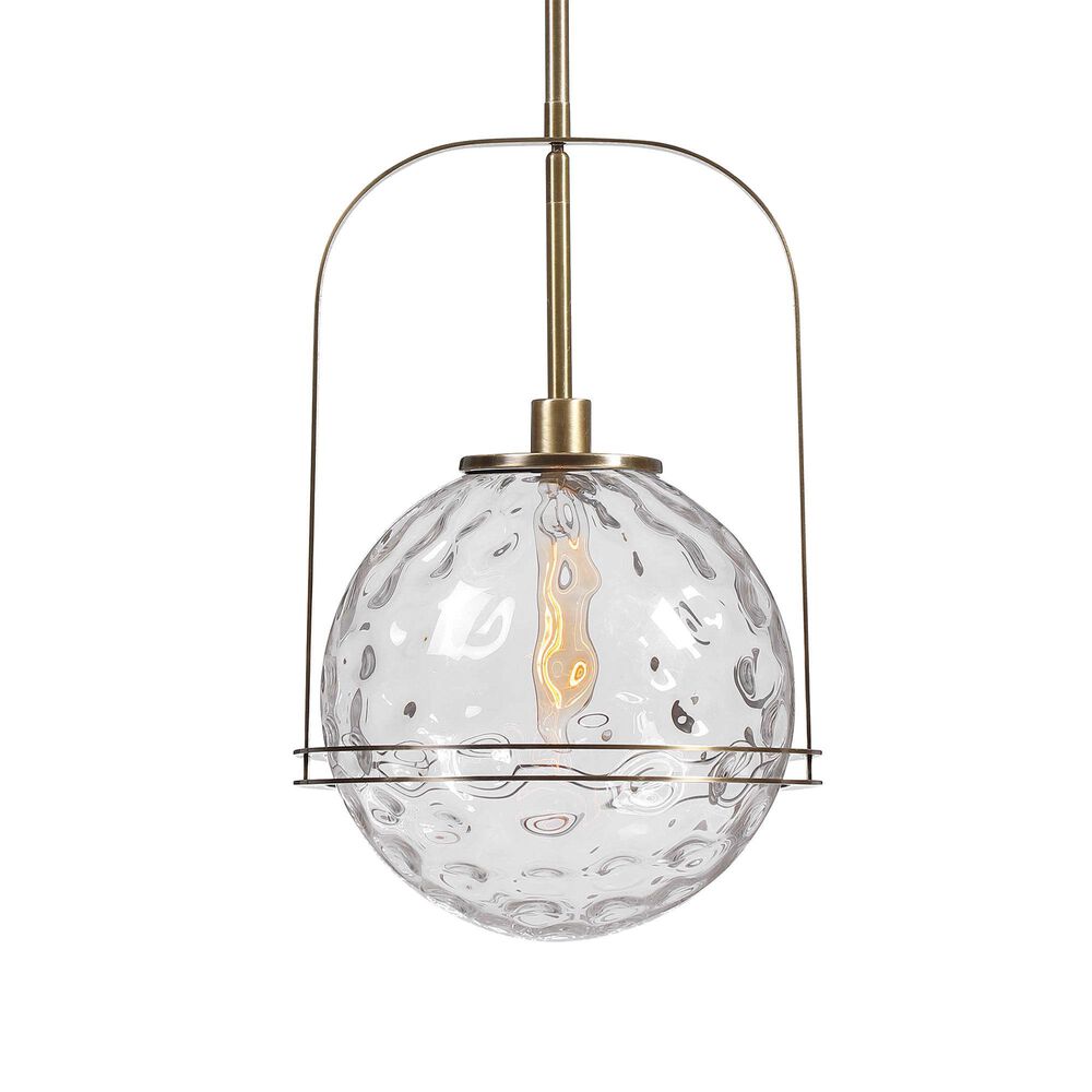 Uttermost Mimas 1-Light Pendant in Antique Brass, , large