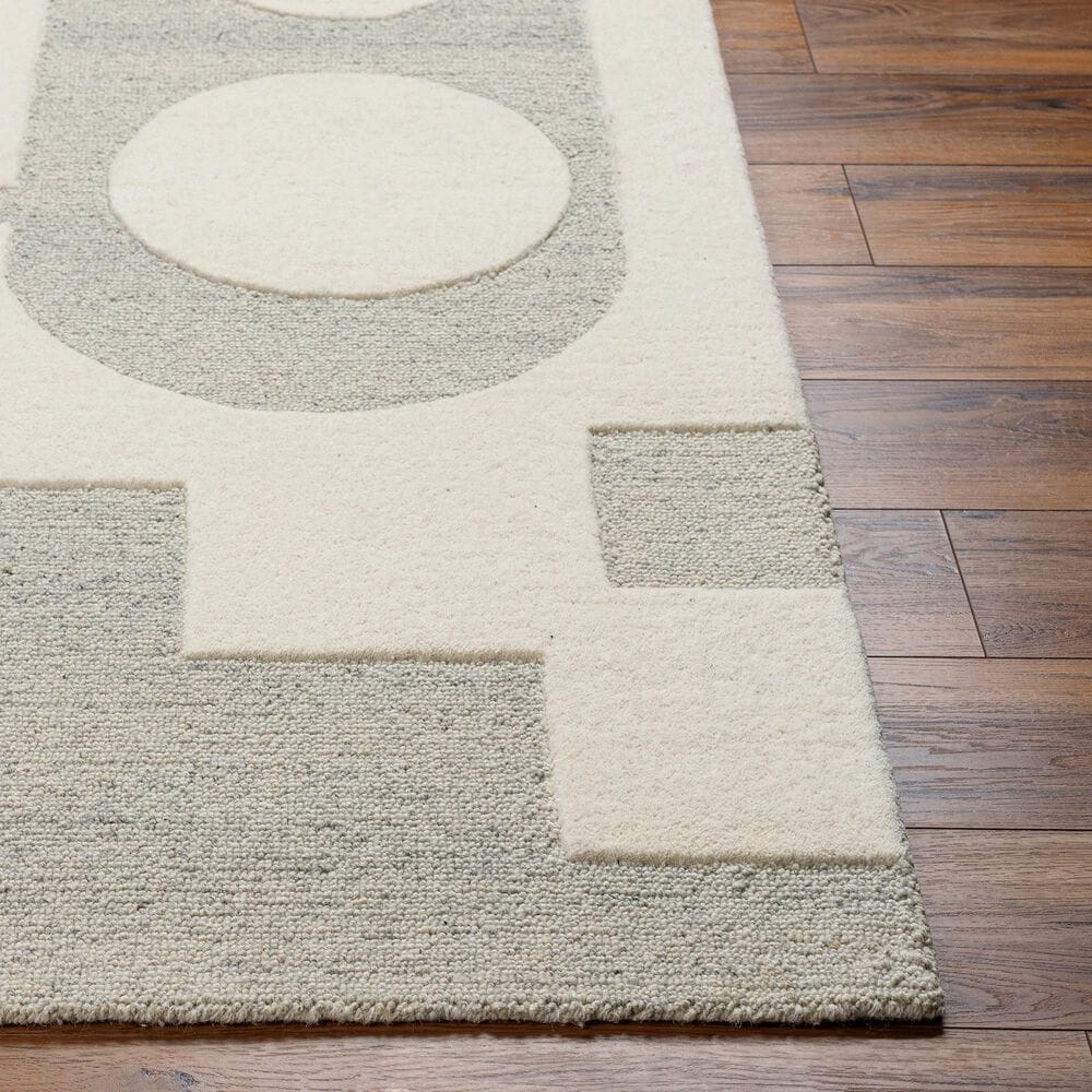 Surya Brook Geometric 9&#39; x 12&#39; Beige and Charcoal Area Rug, , large
