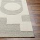 Surya Brook Geometric 9" x 12" Beige and Charcoal Area Rug, , large