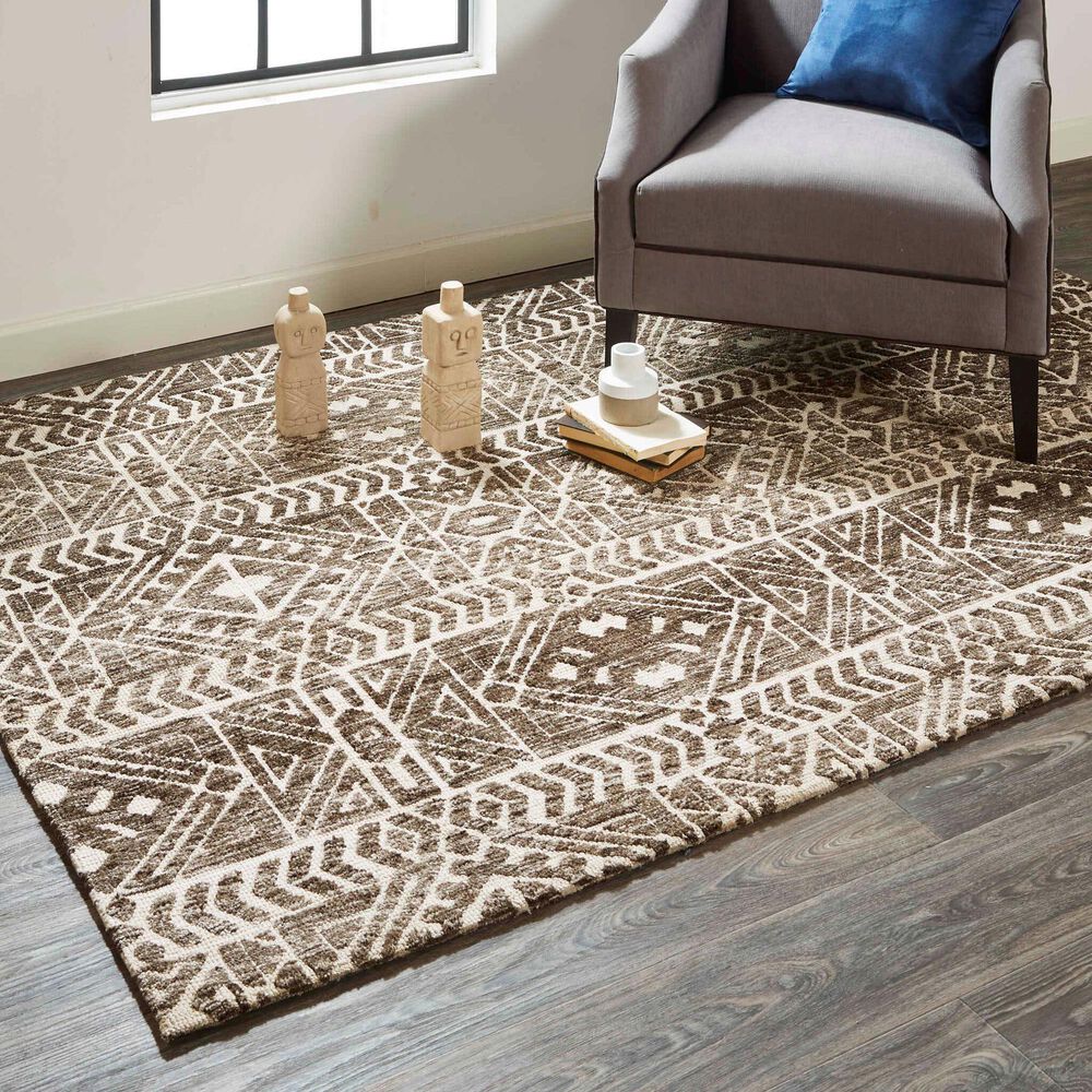 Feizy Colton 5&#39; x 8&#39; Charcoal Area Rug, , large