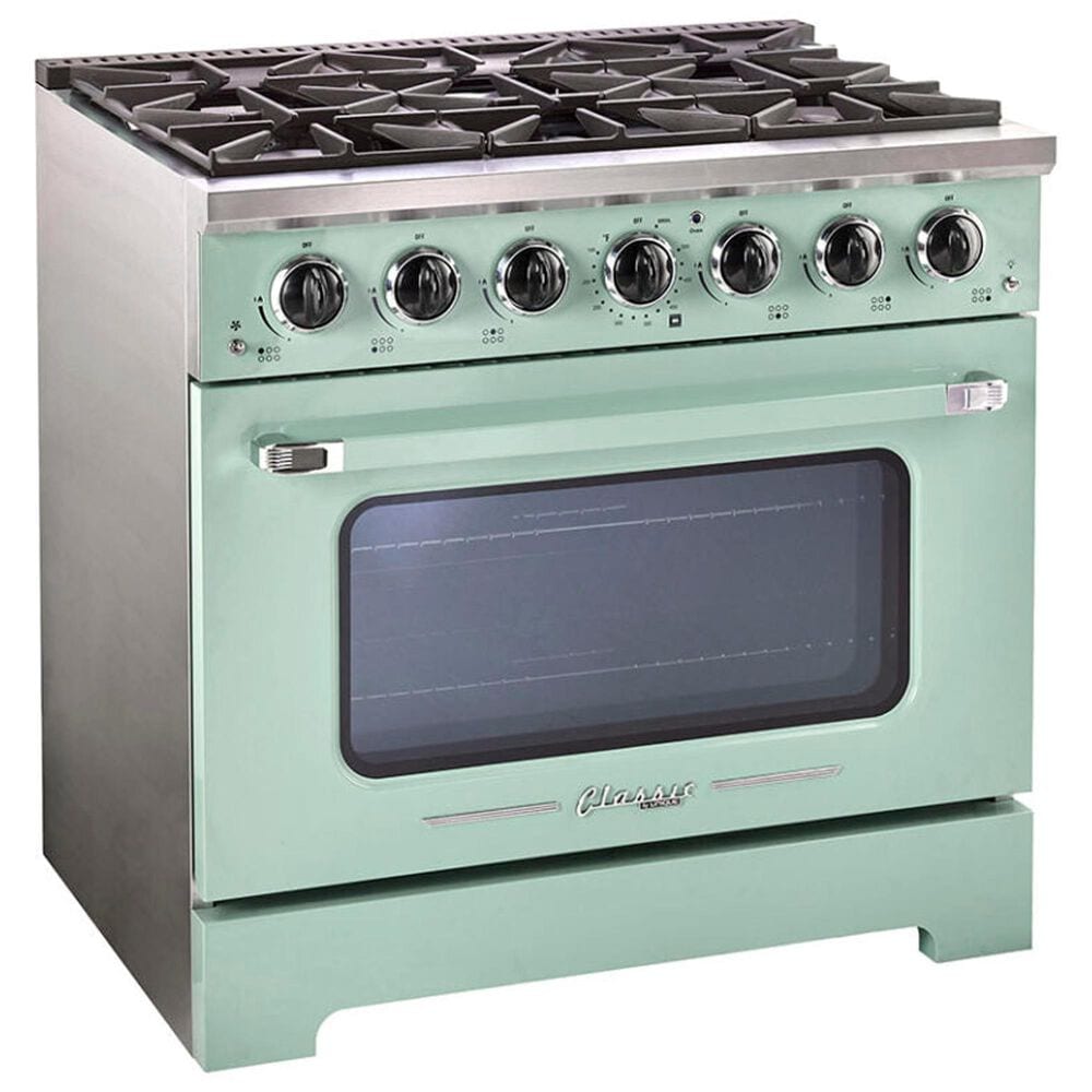 Unique Appliances Classic Retro 36" Pro Convection Gas Range in Summer Mint Green, , large