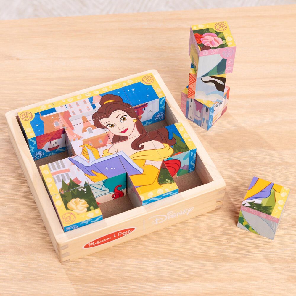 Melissa &amp; Doug 112-Piece Disney Princess Wooden Cube Puzzle Set, , large