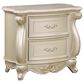 New Heritage Monique 2-Drawer Nightstand with Marble Top in Champagne, , large