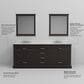 Lexora Home Dukes 80" Double Bathroom Vanity in Espresso with 2 cm White Carrara Marble Top and Rectangular Sinks, , large