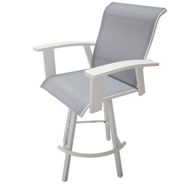 Redline Creation Inc. Sling Bar Swivel Chair in White and Gray, , large