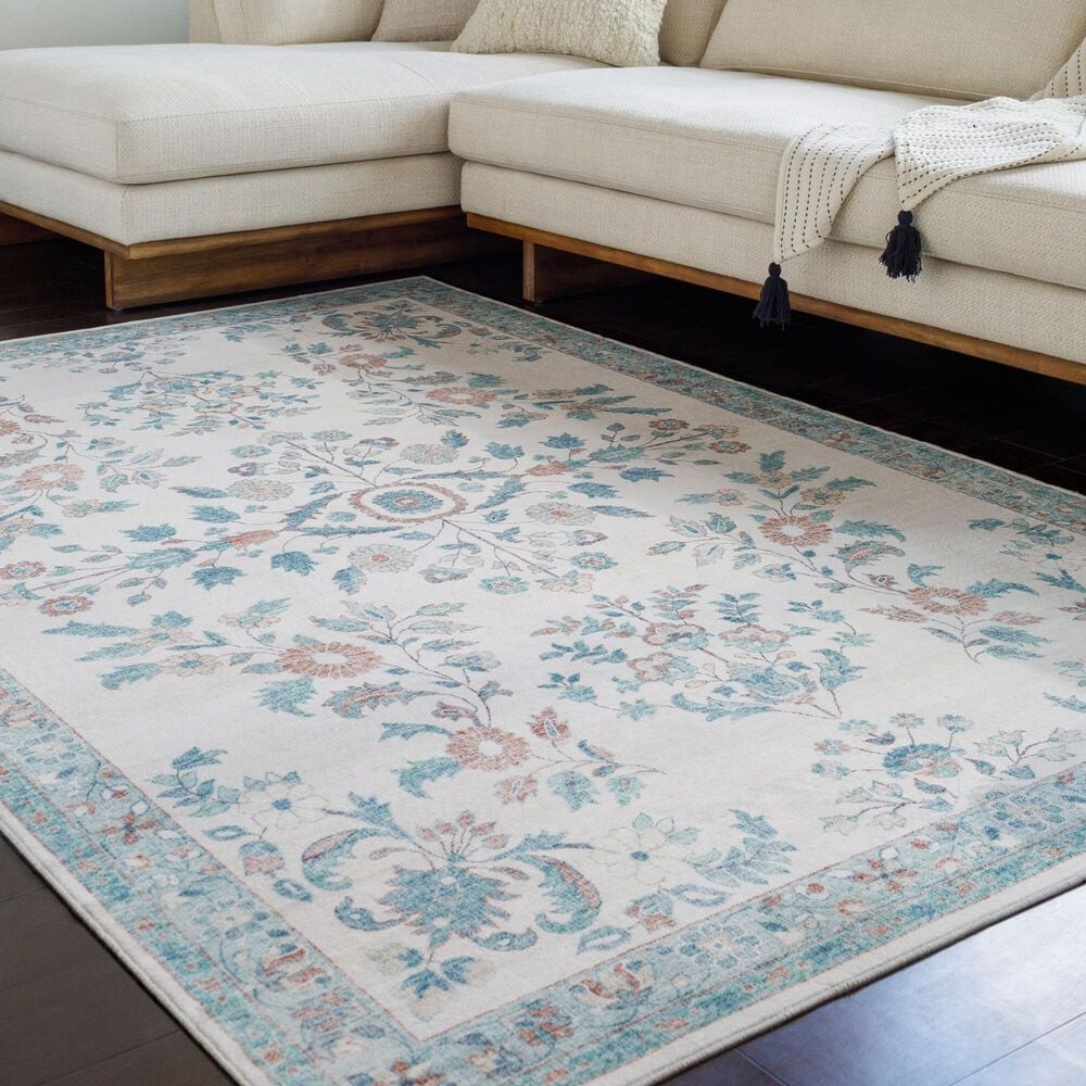 Surya Lavable Blue 2&#39;7&quot; x 4&#39; Area Rug, , large