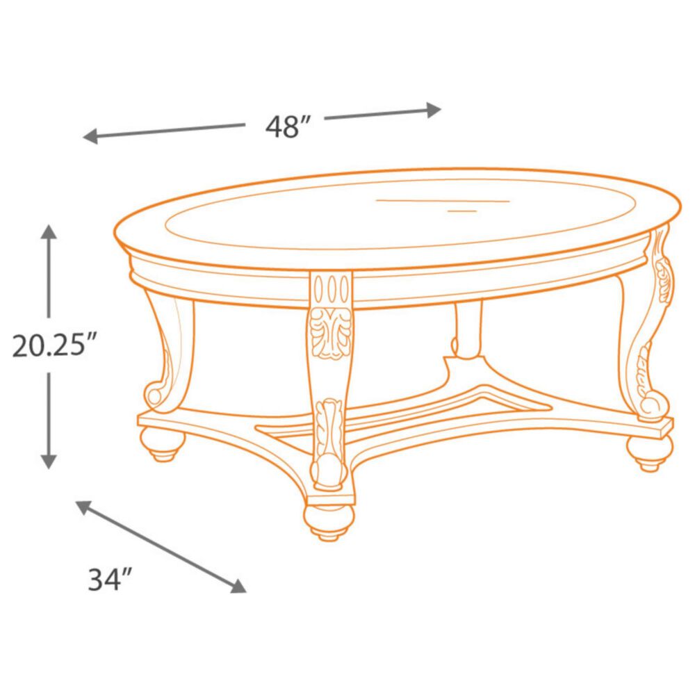 Signature Design By Ashley Norcastle Oval Cocktail Table In Dark Brown Nebraska Furniture Mart