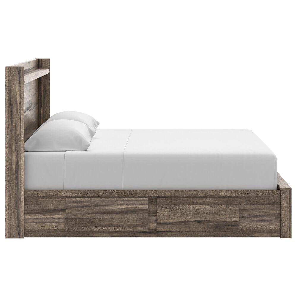 Ashley Elbrim King Storage Bed in Weathered Brown, , large