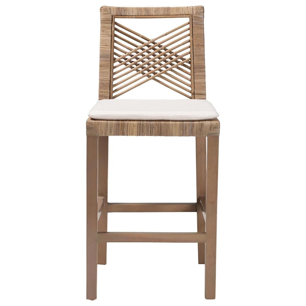 Baxton Studio Poltak Counter Stool in Grey Natural, , large