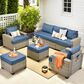 HOMLUX 7-Piece Modular Patio Conversation Set in Denim Blue, , large