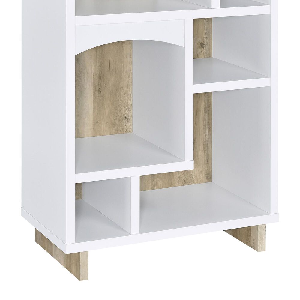 Pacific Landing Dalton 65&quot; Bookcase in White and Brown, , large