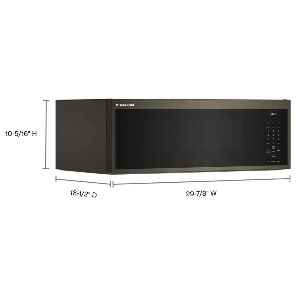 KitchenAid 1.1 Cu. Ft. Smart Low Profile Microwave Hood Combination with Dual Fan Ventilation in Black Stainless Finish, , large