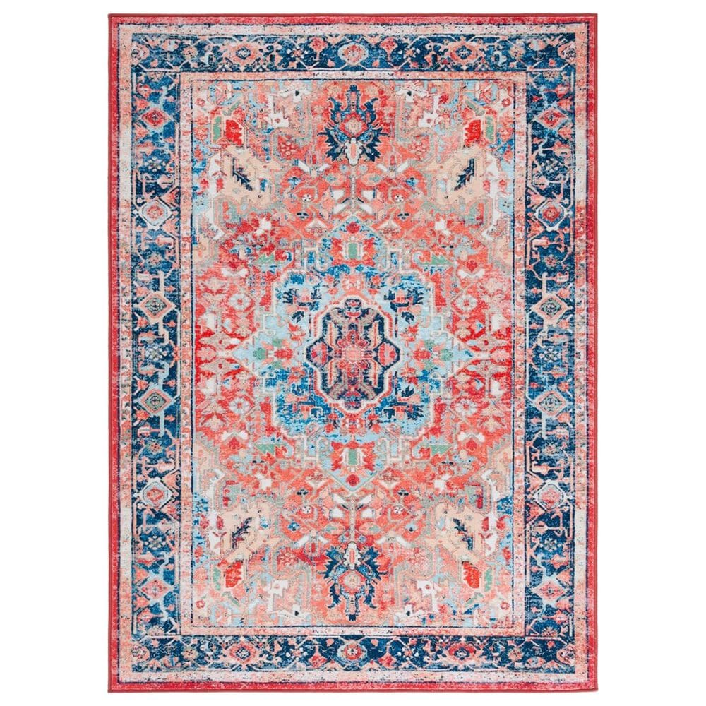 Safavieh Riviera 4"5" x 6"5" Navy and Red Area Rug, , large