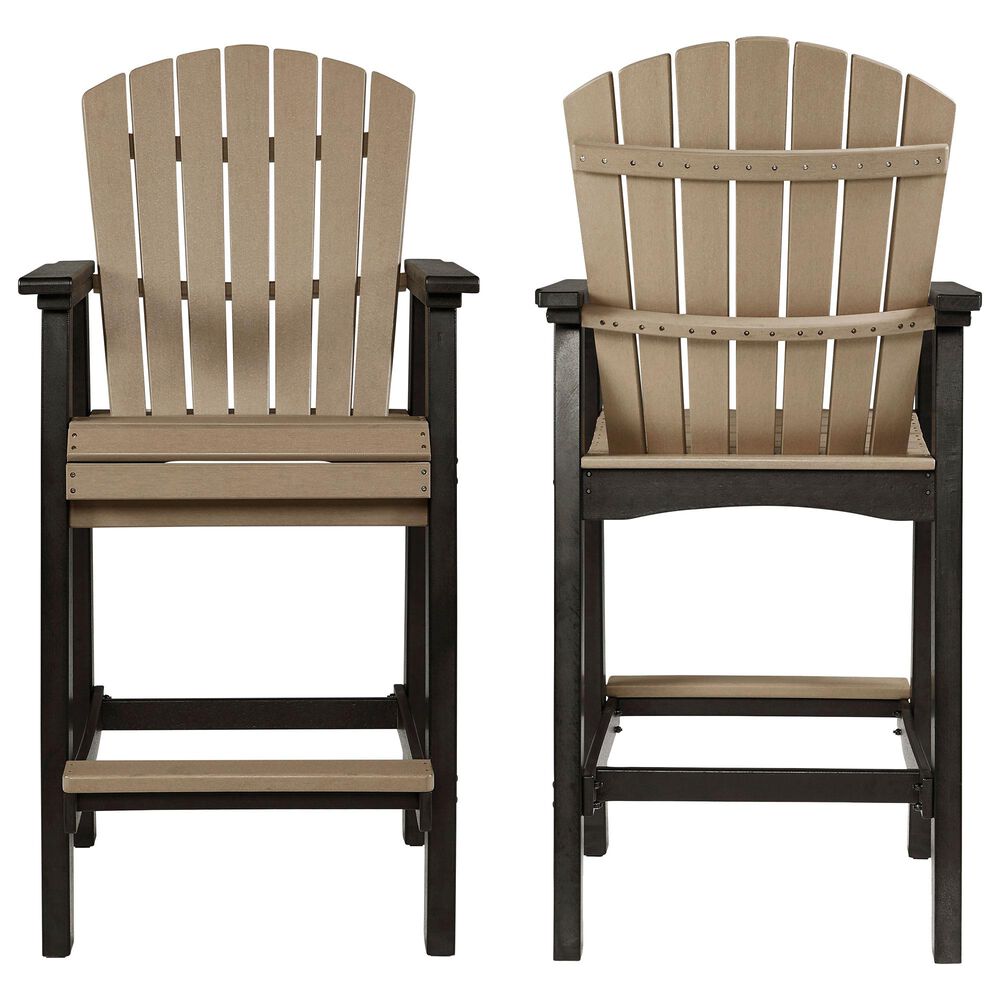 Ashley Fairen Trail Tall Barstool in Black and Driftwood - Set of 2, , large
