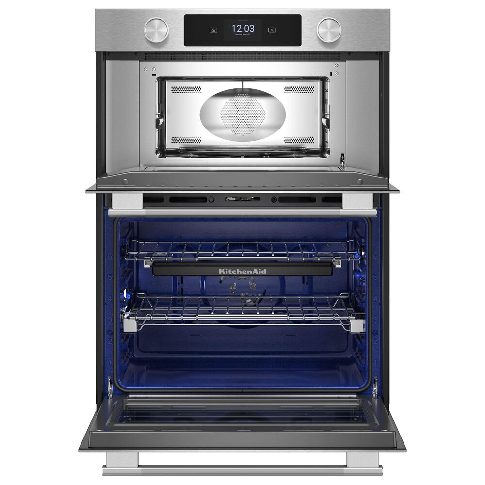 KitchenAid 2-Piece Kitchen Package with PrintShield Stainless Steel 30" Smart Combination Wall Oven and Black 30" Induction Cooktop, , large