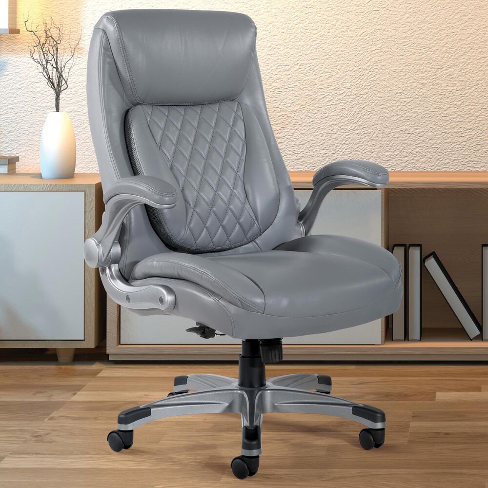 Valor Living Executive Chair with Grey Upholstery in Titanium, , large