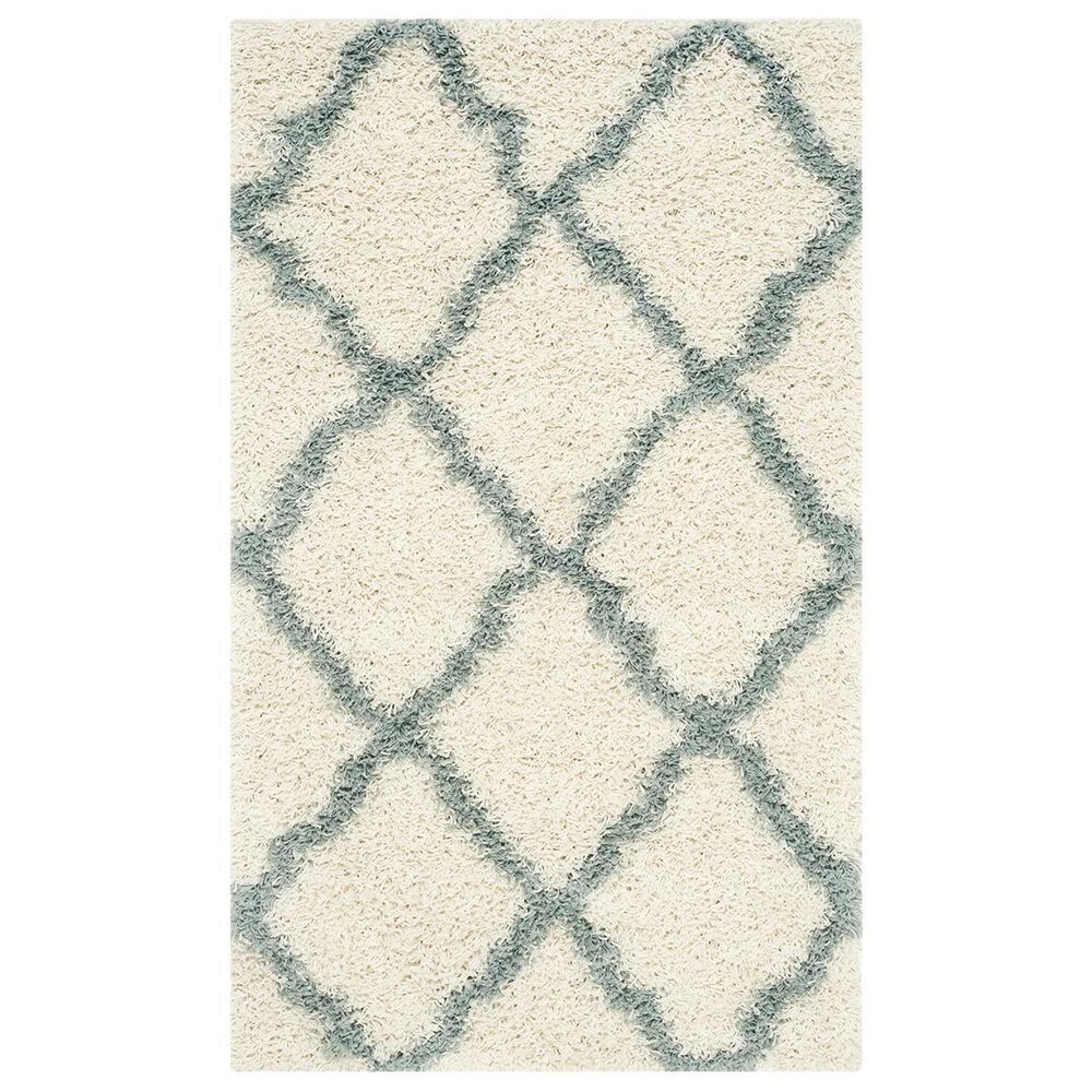 Safavieh Dallas Shag SGD257J-10 10" x 14" Ivory/Light Blue Area Rug, , large