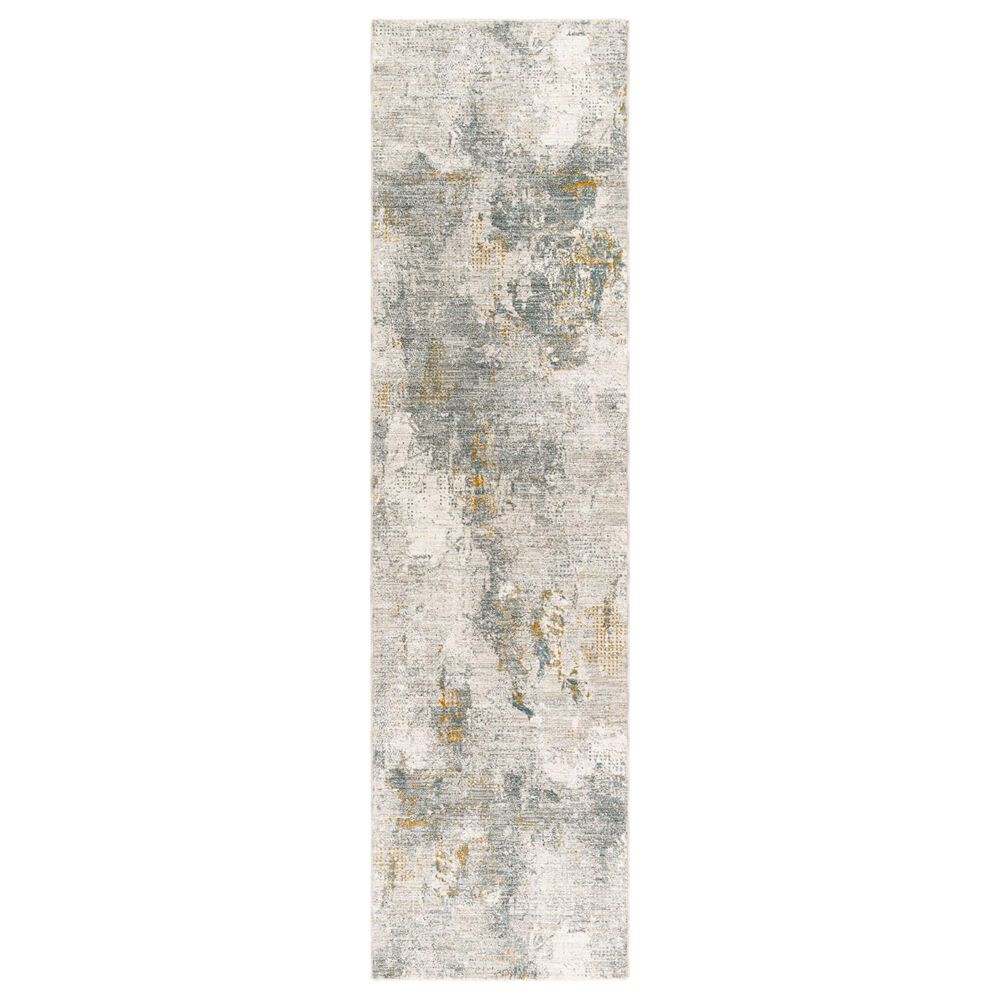 Surya Dresden DRE-2322 Medium Gray, Gray, White, Denim, Mustard and Light Slate 2"7" x 10" Runner, , large