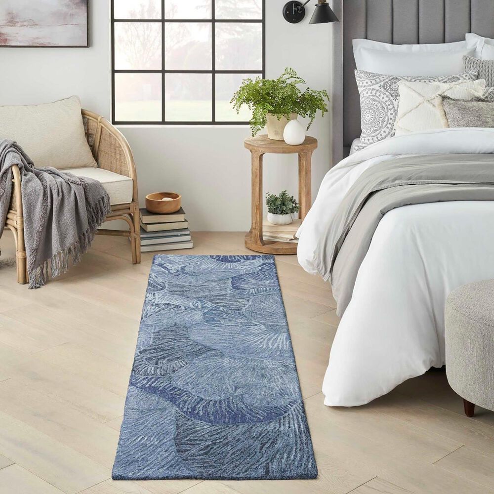 Nourison Avra 2&#39;3&quot; x 7&#39;6&quot; Blue Runner, , large