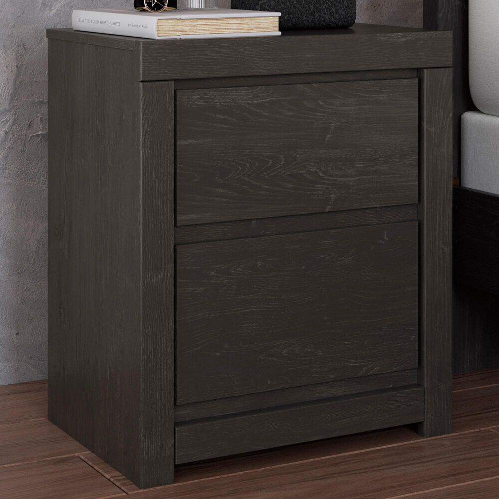 Ashley Fraluna 2-Drawer Nightstand in Dark Charcoal, , large