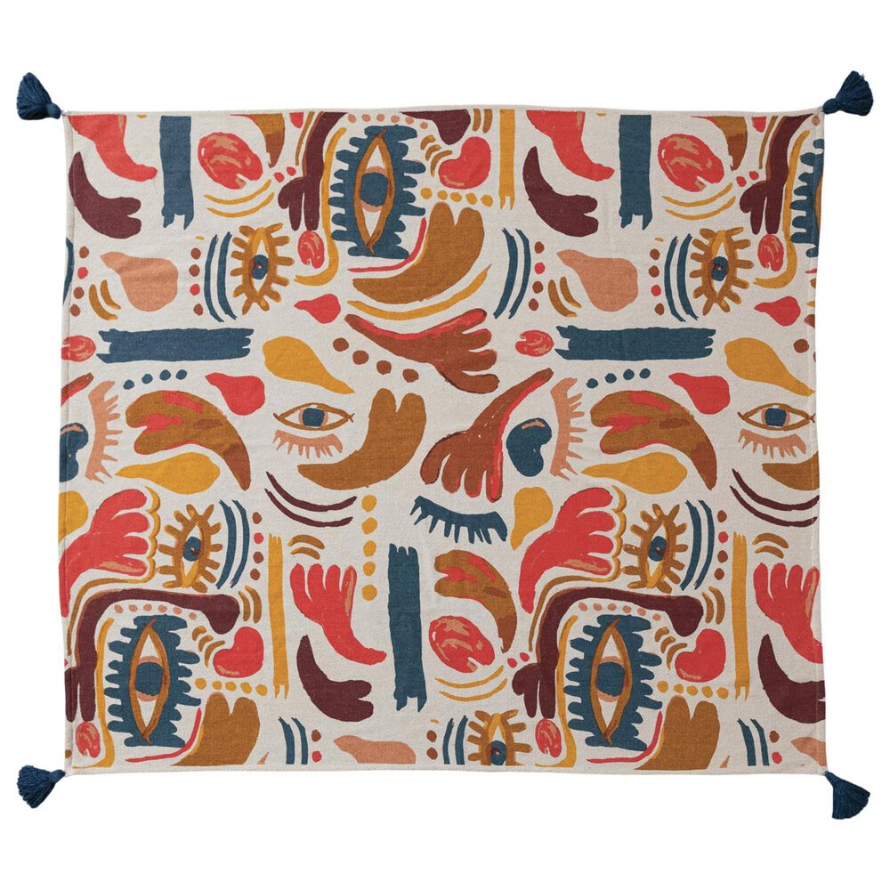 Teak Interiors 50" x 60" Blend Printed Throw in Multicolor, , large