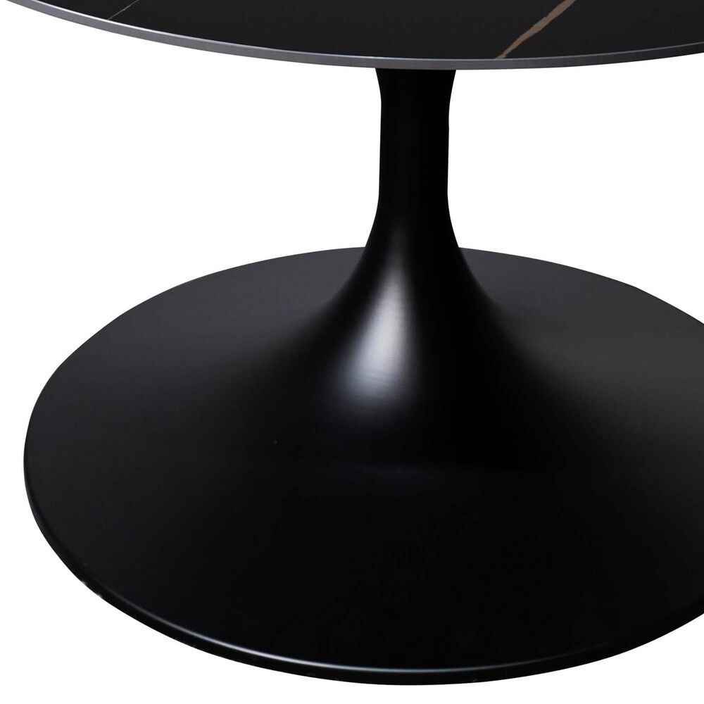 Leisuremod Verve 27&quot; Coffee Table with Sintered Stone Top in Black, , large