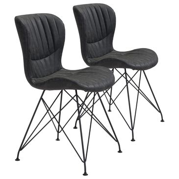 Zuo Modern Gabby Dining Chair in Vintage Black (Set of 2), , large
