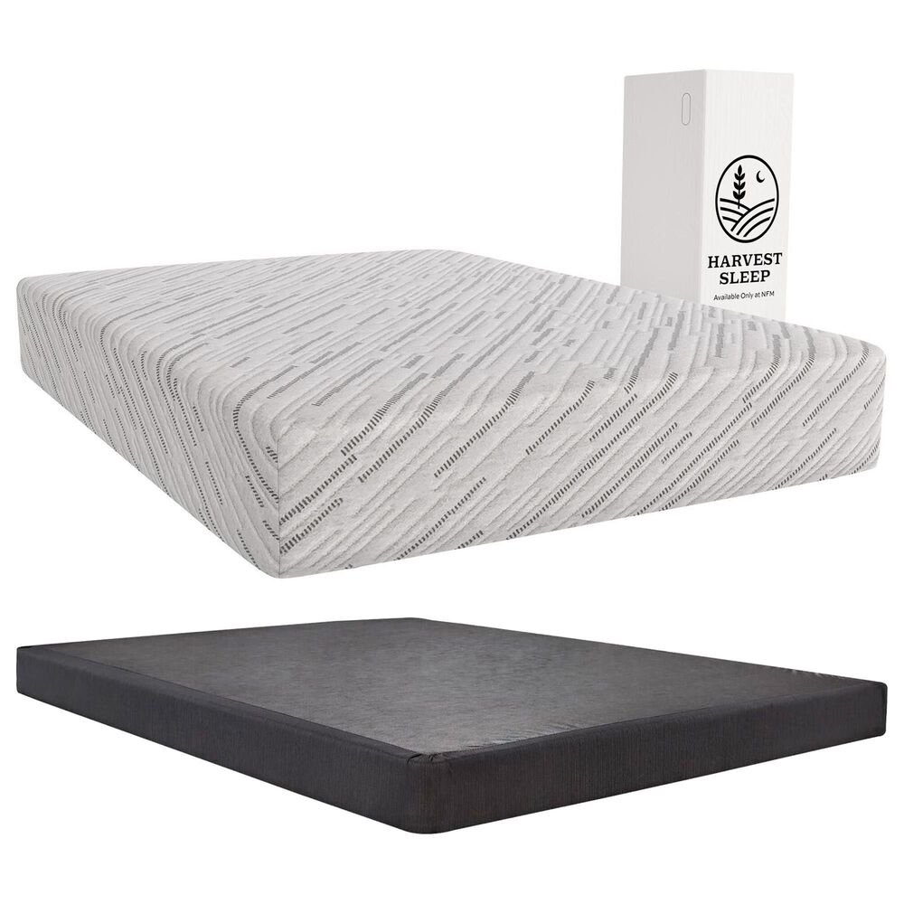 Harvest Sleep 10" Firm Memory Foam Full Mattress in a Box with Low Profile Box Spring, , large