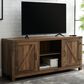 Walker Edison 58" Barn Door TV Console in Rustic Oak, , large
