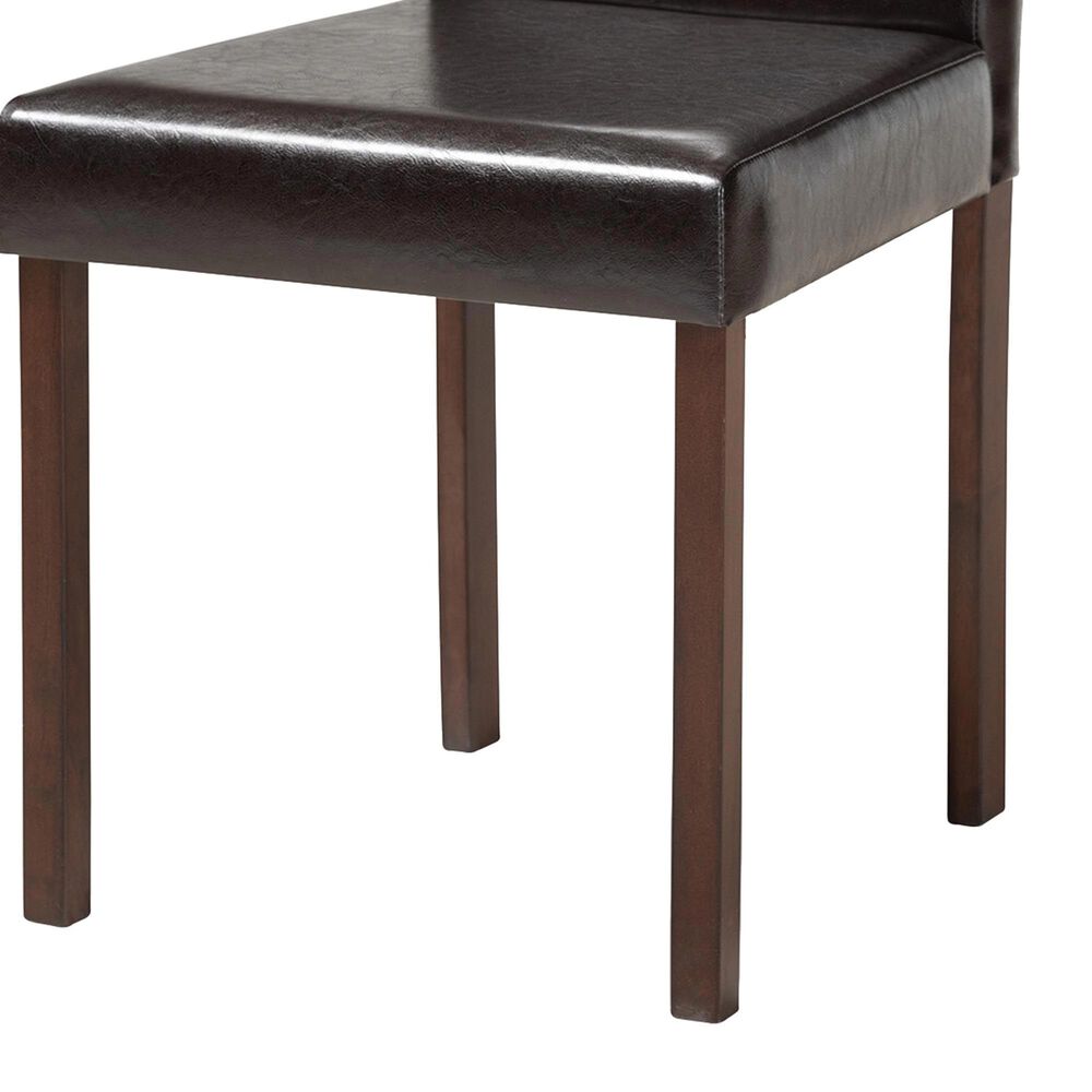 Baxton Studio Andrew Side Chair in Dark Brown (Set of 4), , large