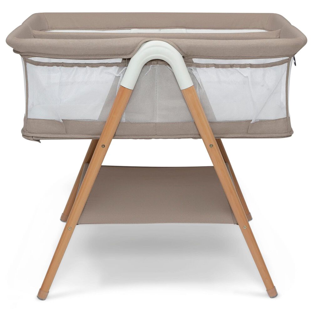 Delta Children Bondi Beechwood Twin Bassinet in Tan, , large