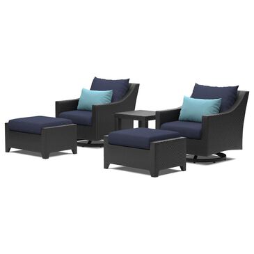 RST Brands Deco 5-Piece Wicker Patio Motion Club Set in Blue, , large