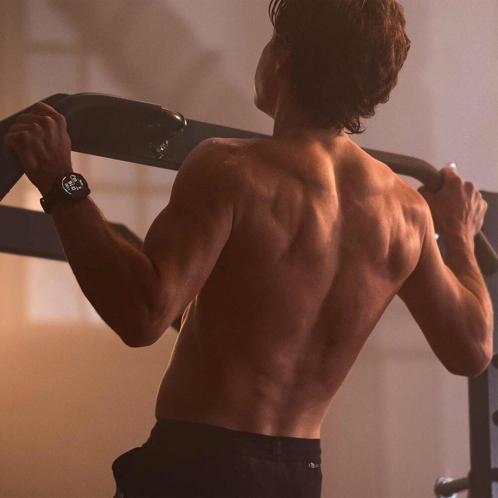 Garmin Fenix 8 Sapphire AMOLED Smartwatch 43mm Carbon Gray DLC Titanium Case with Black and Pebble Gray Silicone Band, , large